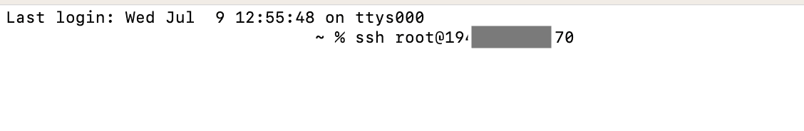 Connecting to a VPS server.