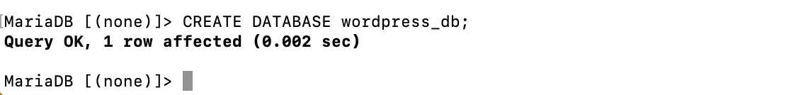 Create a new database.