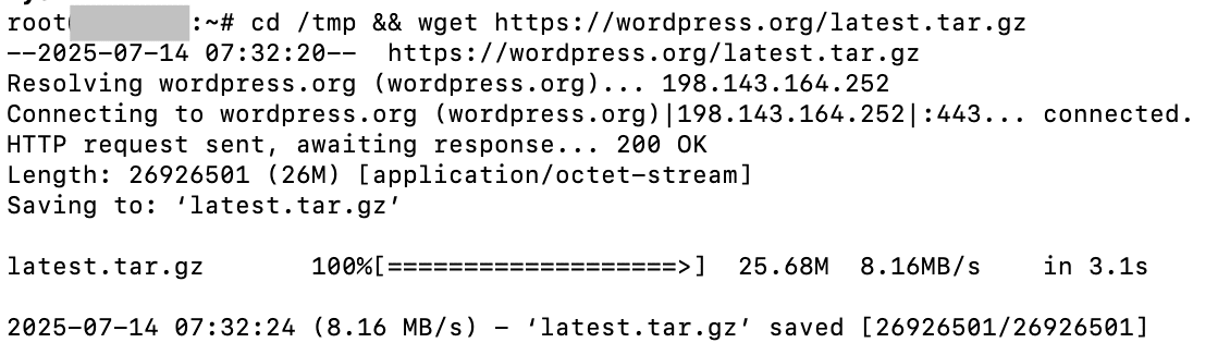Download the latest version of WordPress.