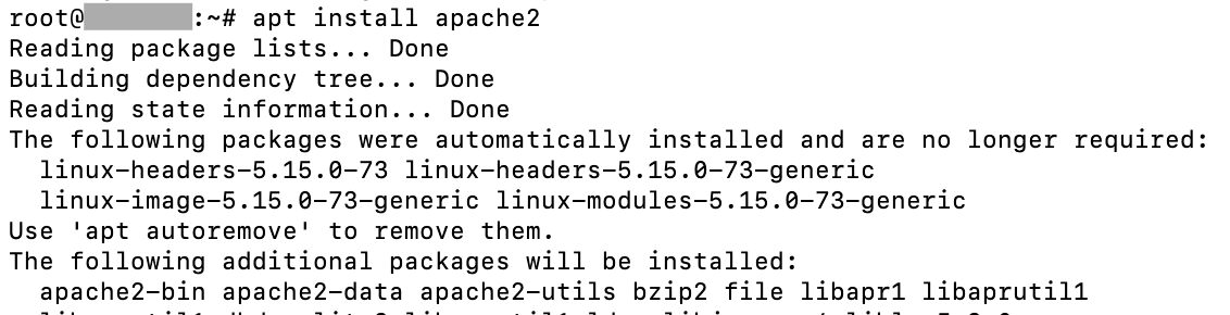 Install Apache web server.